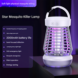 White Rechargeable 3-in-1 Bug Zapper Lantern - Portable UV Mosquito Killer with Camping Light & SOS Mode