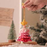 NNEDSZ 2 Pcs Handmade Crochet Christmas Tree Ornament - Plush Knitted Decoration with Bell - Ideal for Home, Car & Holiday Decor(Style A)