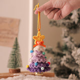 NNEDSZ 2 Pcs Handmade Crochet Christmas Tree Ornament - Plush Knitted Decoration with Bell - Ideal for Home, Car & Holiday Decor(Style B)