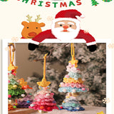 NNEDSZ 2 Pcs Handmade Crochet Christmas Tree Ornament - Plush Knitted Decoration with Bell - Ideal for Home, Car & Holiday Decor(Style E)