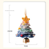 NNEDSZ 2 Pcs Handmade Crochet Christmas Tree Ornament - Plush Knitted Decoration with Bell - Ideal for Home, Car & Holiday Decor(Style E)