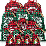 NNEDSZ Brown Christmas Gift Drawstring Bags Set - Festive Burlap Style Pouches for Candy & Apples - Holiday Decoration - 10 Pcs