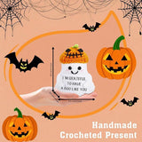 NNEDSZ 2 PCS White Spooky & Sweet: Handmade Crocheted Ghost Doll - Halloween Party & Home Decor Gift(A)