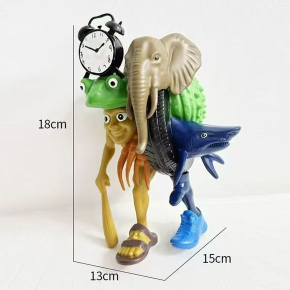 NNEDSZ Whimsical Creature & Monster Figurine Collection - Set of Bizarre PVC Mini Toys for Desk Decor