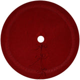 NNEDSZ Red Luxury Knit Christmas Tree Skirt with Cable-Knit Border - Rustic Holiday Decor(122cm)