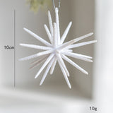 NNEDSZ 5-PCS White New Christmas Ornament - Starburst Hanging Decor for Tree and Holiday Display