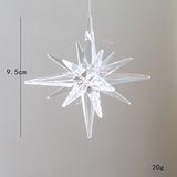 NNEDSZ 5-PCS Transparent New Christmas Ornament - Starburst Hanging Decor for Tree and Holiday Display