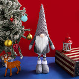 NNEDSZ Retractable Leg Christmas Gnome Plush - Adjustable Standing Holiday Decoration(Grey)