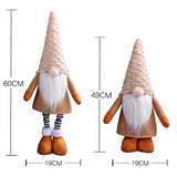 NNEDSZ Retractable Leg Christmas Gnome Plush - Adjustable Standing Holiday Decoration(brown)