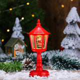 NNEDSZ Festive LED Christmas Snow Globe Lantern - Glittering Tabletop Decoration with Santa/Snowman Scene, Dual Power(red)
