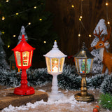 NNEDSZ Festive LED Christmas Snow Globe Lantern - Glittering Tabletop Decoration with Santa/Snowman Scene, Dual Power(red)