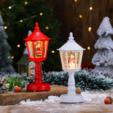 NNEDSZ Festive LED Christmas Snow Globe Lantern - Glittering Tabletop Decoration with Santa/Snowman Scene, Dual Power(white)