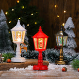 NNEDSZ Festive LED Christmas Snow Globe Lantern - Glittering Tabletop Decoration with Santa/Snowman Scene, Dual Power(Bronze)