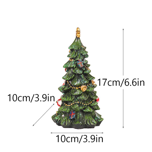 NNEDSZ Miniature Decorated Christmas Tree Tabletop Ornament - Holiday Village Display Decoration(green)