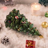 NNEDSZ Miniature Decorated Christmas Tree Tabletop Ornament - Holiday Village Display Decoration(green)