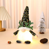 NNEDSZ Light-Up Christmas Gnome Plush Doll with Sequin Hat & Antlers - Festive LED Tabletop Decoration(gold)
