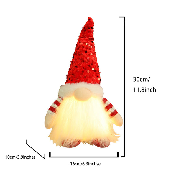 NNEDSZ 2 Pcs Red Charming Light-Up Christmas Gnome - Festive Nordic Plush Holiday Decoration
