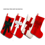 NNEDSZ 2 Pcs Red Stitching Red Bow Luxurious Velvet Christmas Stocking with Elegant Bow - Large 45cm Holiday Mantel Decoration