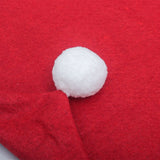 NNEDSZ Red Festive Santa Hat Dining Chair Covers - Set of 8 for Holiday Party Decoration