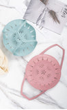 Small Blue Flexible Silicone Steamer Basket with Heat-Resistant Handles - Food-Grade Vegetable Steamer Insert for Pots & Pans