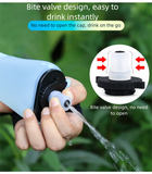 Blue Collapsible Handheld Running Flask - 350ml Lightweight Silicone Water Bottle with Bite Valve