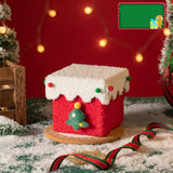 NNEDSZ Red and White Luxe Plush Christmas Gift Box - Decorative Holiday Treat Box with Snowy Trim