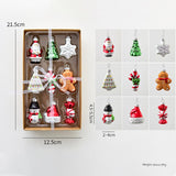 NNEDSZ Style A Colorful Charming Miniature Glass Christmas Ornament Set - 9pc Classic Holiday Figures