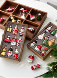 NNEDSZ Style A Colorful Charming Miniature Glass Christmas Ornament Set - 9pc Classic Holiday Figures
