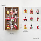 NNEDSZ Style B Colorful Whimsical Miniature Glass Christmas Ornament Set - 9pc Retro Holiday Collection