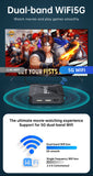Black G96mini 8K Android TV Box 8G+128G — 5G Dual WiFi Smart Media Player with Voice Remote and HDMI Cable, Australian Plug