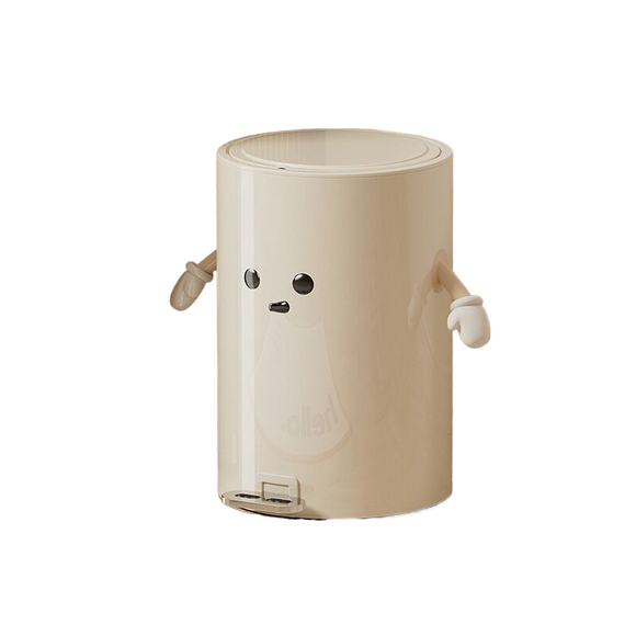 NNEDSZ Round trash can 15L + 2 hands + eyes (large)