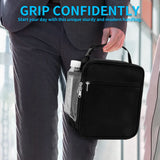 Navy Blue Portable Insulated Lunch Bag - Large Capacity Thermal Cooler Tote with Shoulder Strap for Work, School, and Picnic