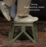Black Portable Folding Stool - Compact Lightweight Plastic Step Stool for Camping, Fishing, Kids, and Home Use