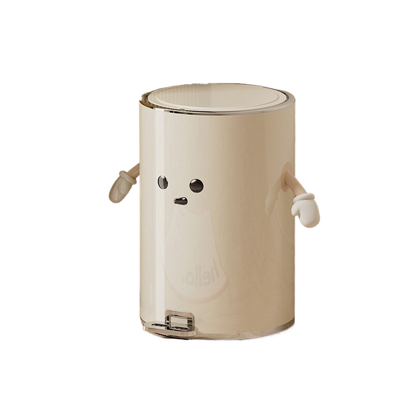 NNEDSZ Round trash can 15L-silver-plated, 2 hands + eyes (large size)