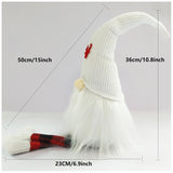 NNEDSZ 2-Pack Christmas Gnome Decorations - Red & White Long Leg Faceless Santa Elf Plush Ornaments