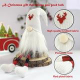 NNEDSZ 2-Pack Christmas Gnome Decorations - Red & White Long Leg Faceless Santa Elf Plush Ornaments