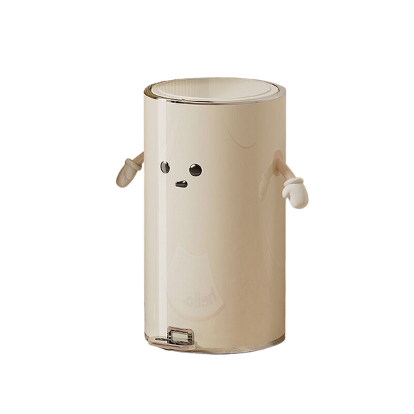 NNEDSZ Round Trash Can Silver-Plated, 20L, 2 hands + eyes (large size)