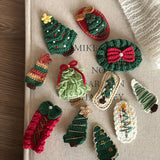 NNEDSZ Christmas Collection Hair Clips - Set of 5 Random Main Image Styles, Festive Knitted Tree & Bow BB Clips, Bangs Clips & Hair Accessories