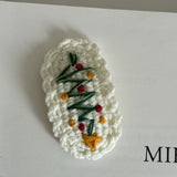 NNEDSZ Christmas Collection Hair Clips - Set of 5 Random Main Image Styles, Festive Knitted Tree & Bow BB Clips, Bangs Clips & Hair Accessories