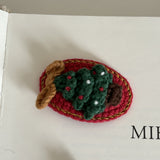 NNEDSZ Christmas Collection Hair Clips - Set of 5 Random Main Image Styles, Festive Knitted Tree & Bow BB Clips, Bangs Clips & Hair Accessories