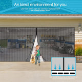 No-Drill Magnetic Garage Door Screen - Polyester Mosquito Net Curtain, Cross-border Home Summer Velcro Garage Door Mesh (244x214cm)