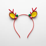 NNEDSZ Two-tone Pom-pom Enchanting 5-Piece Christmas Antler Headband Set - Festive Brown Reindeer Hair Accessories for Holiday Gifts