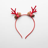 NNEDSZ Mushroom Pinecone Enchanting 5-Piece Christmas Antler Headband Set - Festive Brown Reindeer Hair Accessories for Holiday Gifts