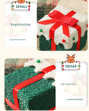 NNEDSZ Green White Butterfly Knot Style Premium 2-Piece Christmas Apple Gift Box Set - High-End Thick Flannel Festive Candy & Present Boxes