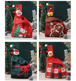 NNEDSZ Festive 4-Piece Christmas Gift Bag Set - Adorable Knitted Holiday Treat & Present Pouches