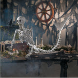 NNEDSZ Halloween 31.5 inch  Poseable Mermaid Skeleton Prop Haunted Decor