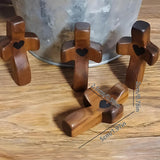 NNEDSZ Set of 5 White Peachwood Heart Cross – Multi-functional Spiritual Symbols for Home and Office, Religious, Ornaments Mini
