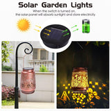 NNEDSZ Decorative Solar Butterfly Hanging Lantern(11x11x17CM) - Waterproof Metal Hollow-Carved Outdoor Garden Projection Light for Garden and Patio