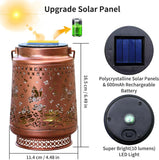 NNEDSZ 2-Pack Decorative Solar Butterfly Hanging Lantern(11x11x17CM) - Waterproof Metal Hollow-Carved Outdoor Garden Projection Light for Garden and Patio