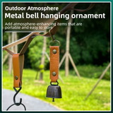 NNEDSZ 4-Pack Caramel Color Bear Bell & Anti-Lost PU Keyring Accessory(14 x 3.5 x 2.5CM) - Magnetic Silencing Design, Outdoor Safety Alarm for Hiking, Camping & Pet